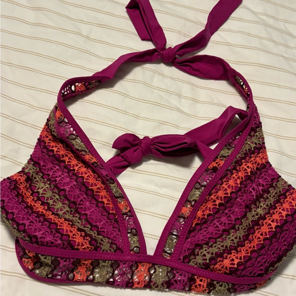 Boho Swimwear with Vibrant Trim